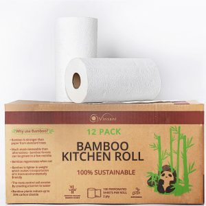 VINSANI BAMBOO KITCHEN ROLL - 12 PACK